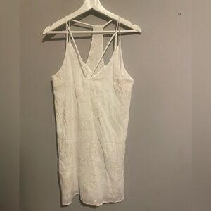 White/Ivory Floral‎ Embroidered Mini Dress